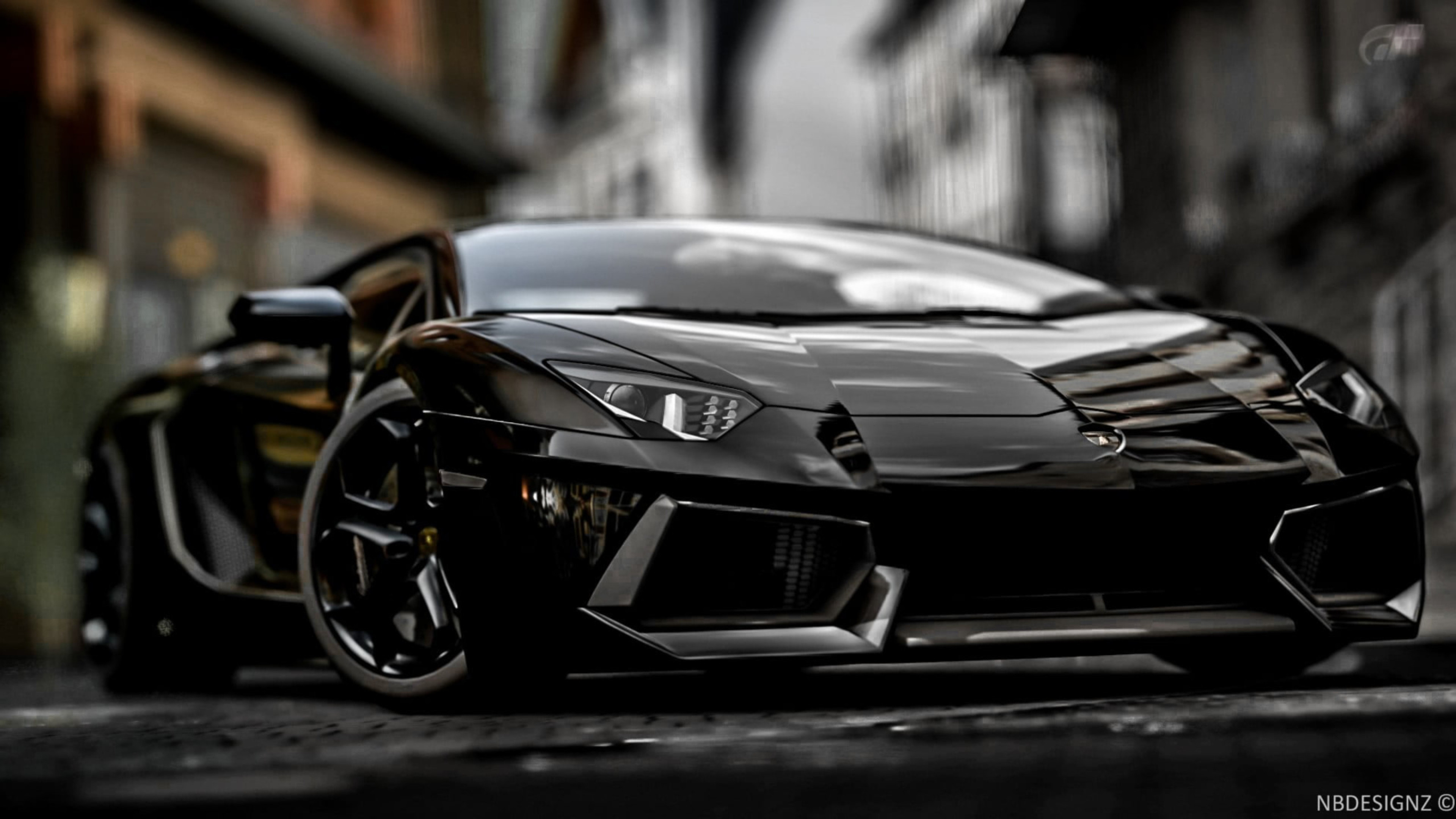 Black Sports Car: Lamborghini Aventador Wallpaper 4k